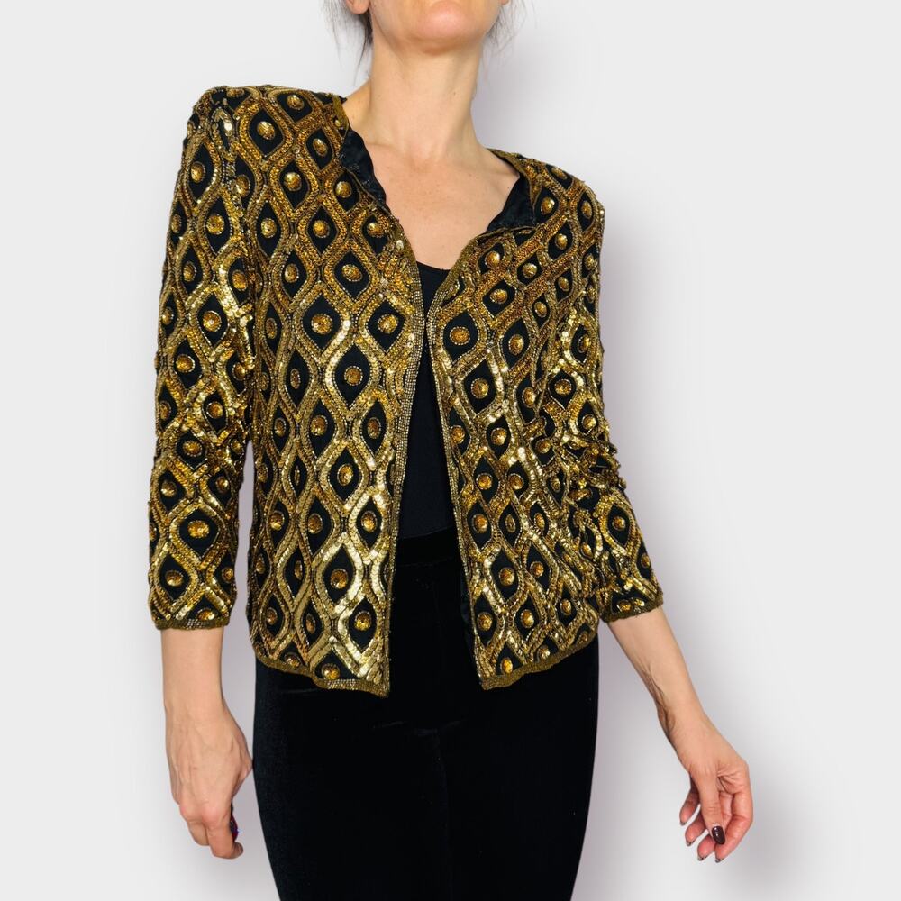 Vintage 90s‎ Stenay Sequin Jacket Top - Picture 2 of 6